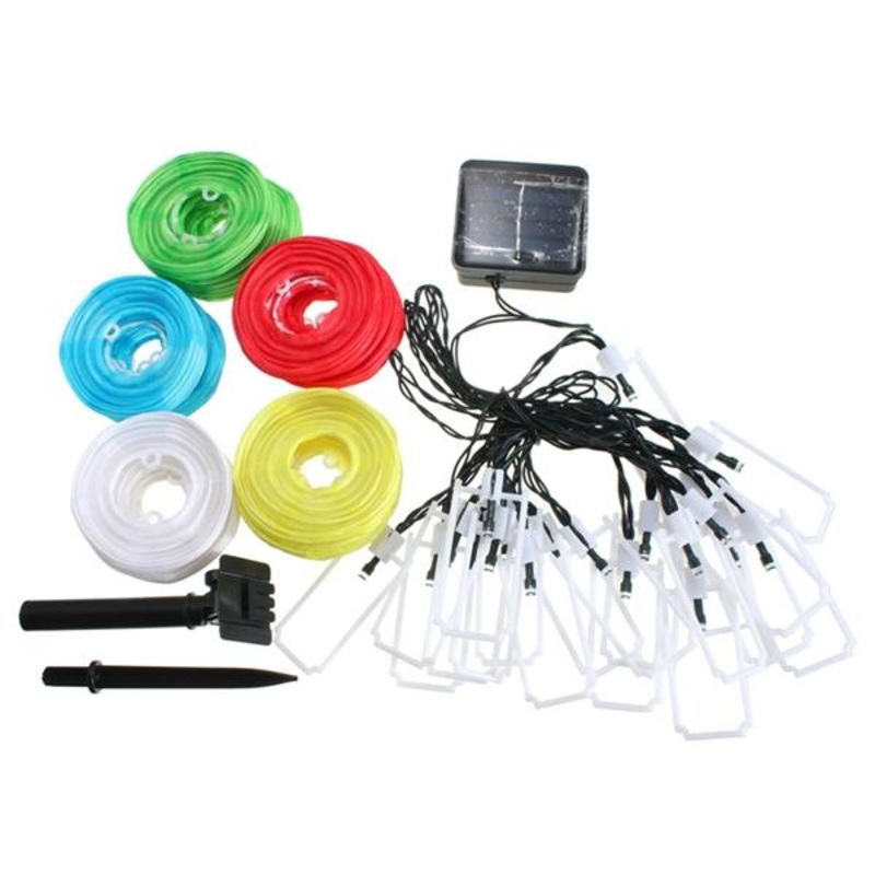 20 LED Solar Power Colorful Lantern String Fairy Light Outdoor Festival Garden Xmas Decor