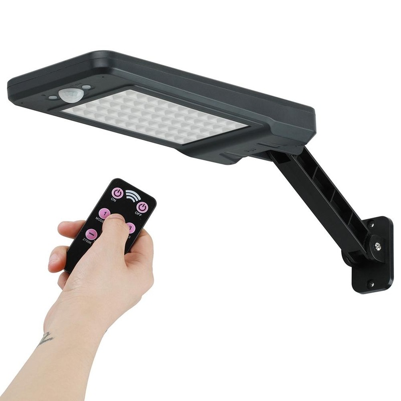 60 LED Remote Control  Solar PIR Motion Sensor Street Light Waterproof Outdoor Garden Wall Lamp 3 Lighting Modes