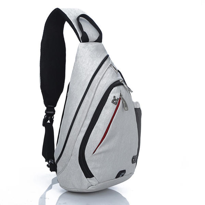 Large Capacity Men Polyester Fibre Waterproof Casual Crossbody Bag Outdoor Chest Bag