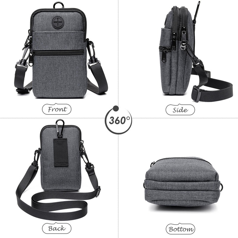 Men Large Capacity Passport Wallet Travel Passport Holder Multi-function Waterproof Document Bag Messenger Bag Phone Bag Waist Bag