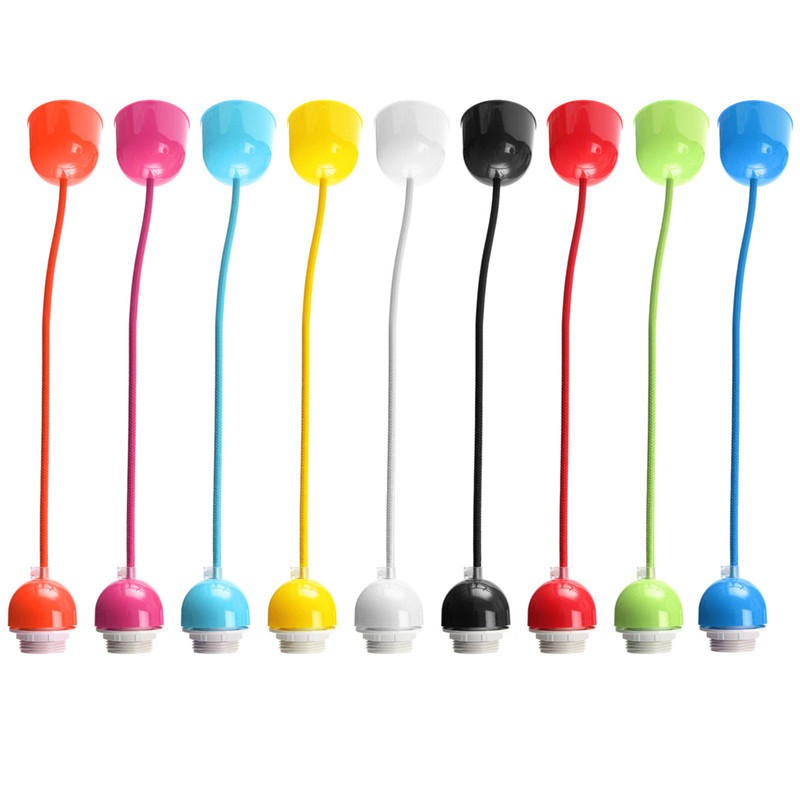 Silicone 1M E27 E26 ES Base Home Colorful Ceiling Pendant Lamp Light Bulb Holder Hanging