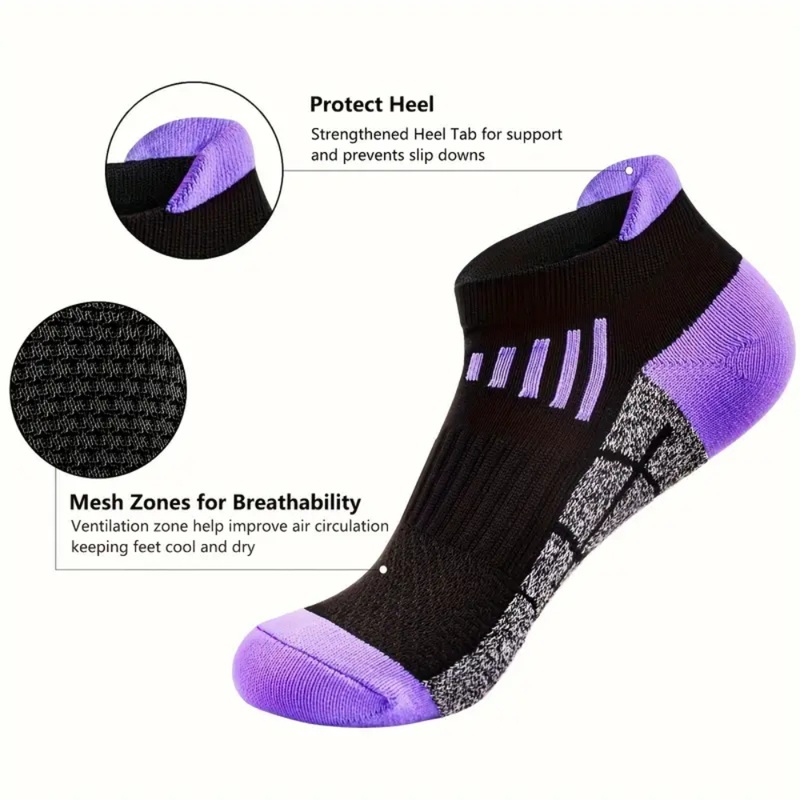 6 Pairs Men’s  Ankle Socks, Anti Odor & Sweat Absorption Breathable Cotton Low Cut Socks Mens Sport Socks for Outdoor Running Cycling Hiking Wearing All Seasons Wearing