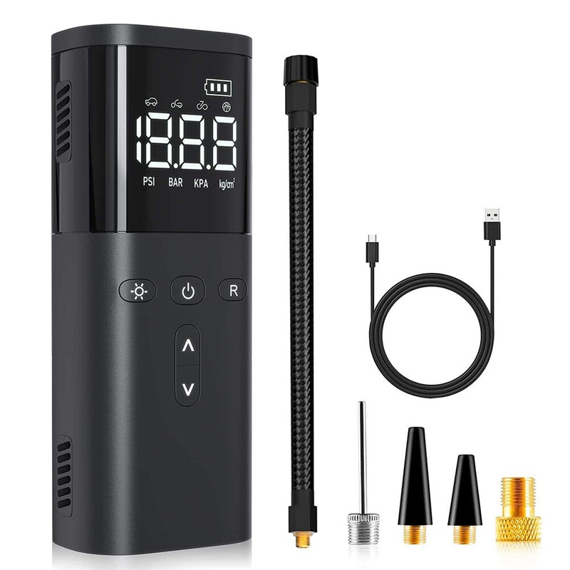 60W Cordless Inflator Pump with LED Light Car Tire Tire Inflator Air Compressor for Car Bike Motor Ball