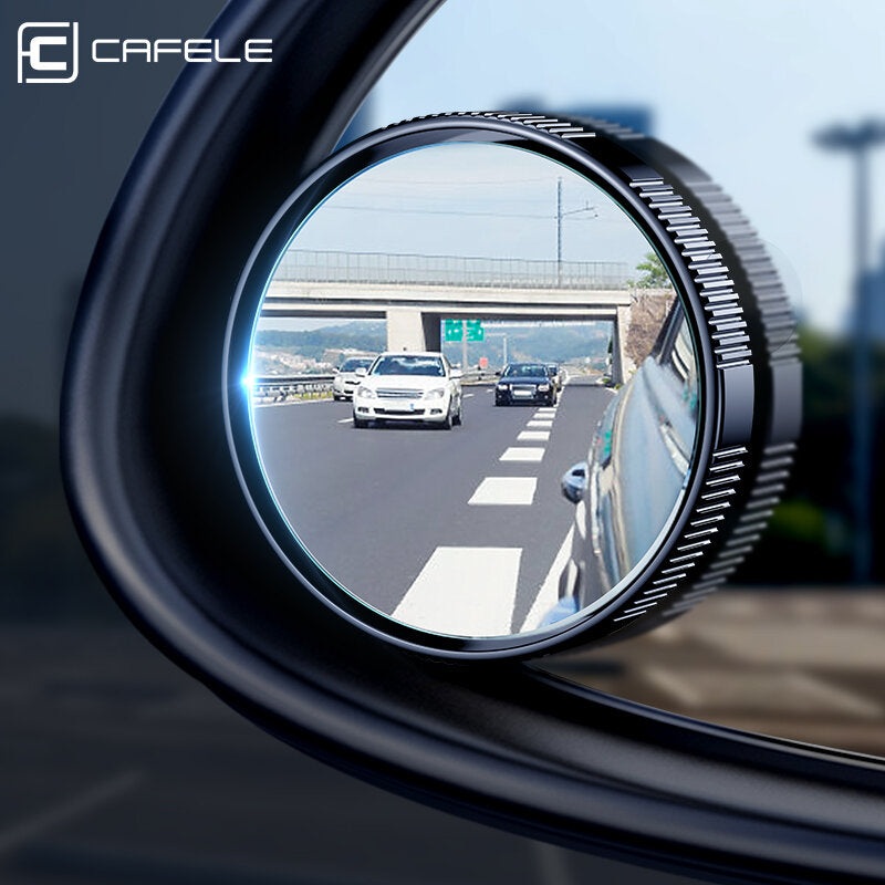 CAFELE 2PCS Adjustable Car Mirror Blind Spot Mirror Auxiliary  Mirror HD 360 Wide Angle Crew Suction Cup