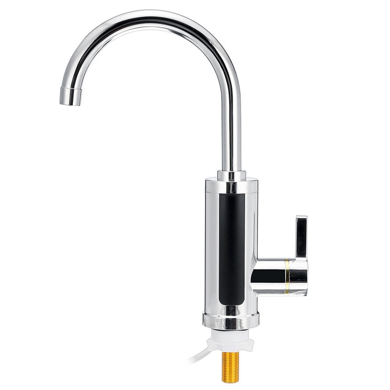 Instant 3000W Electric Heating Faucet 110V/220V 304 Stainless Steel Rapid Heating Adjustable Temperature IPX4 Waterproof for Kitchen Bathroom