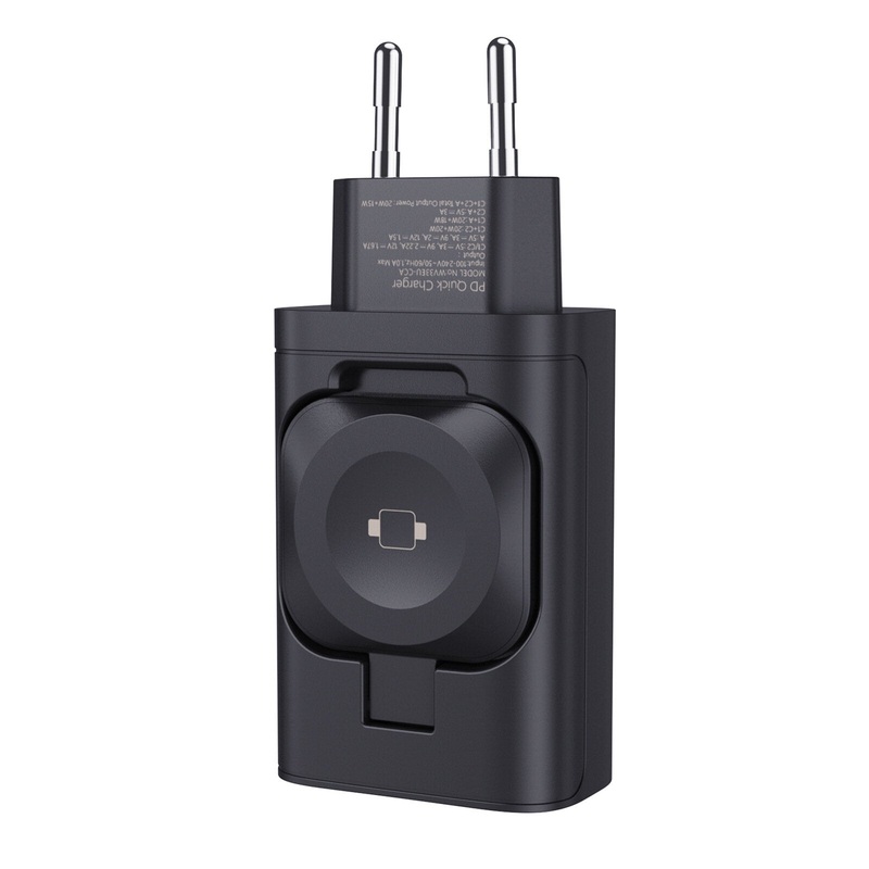 WV33 43W 3-Port USB PD Charger with Smart Watch Wireless Charger Support QC PD Fast Charging Wall Charger Adapter EU Plug US Plug for iPhone 15 14 13 Pro for Samsung Galaxy Z Flip6 for Huawei Nova Flip for Apple Watch for Airpods