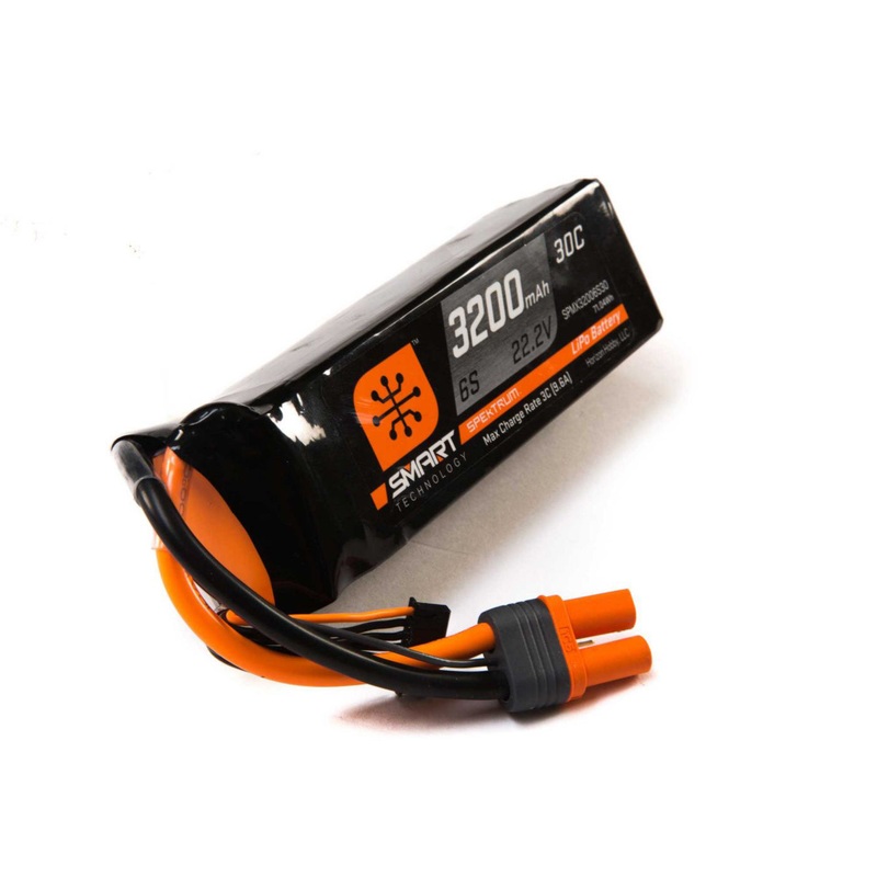 Spektrum 3200mah 6S 22.2V 30C Smart LiPo IC5 SPMX32006S30