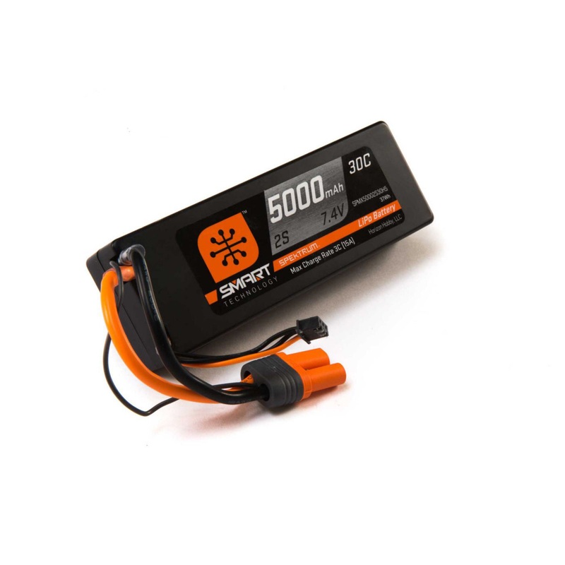 Spektrum 5000mah 2S 7.4V 30C Smart LiPo Hardcase IC5 SPMX50002S30H5