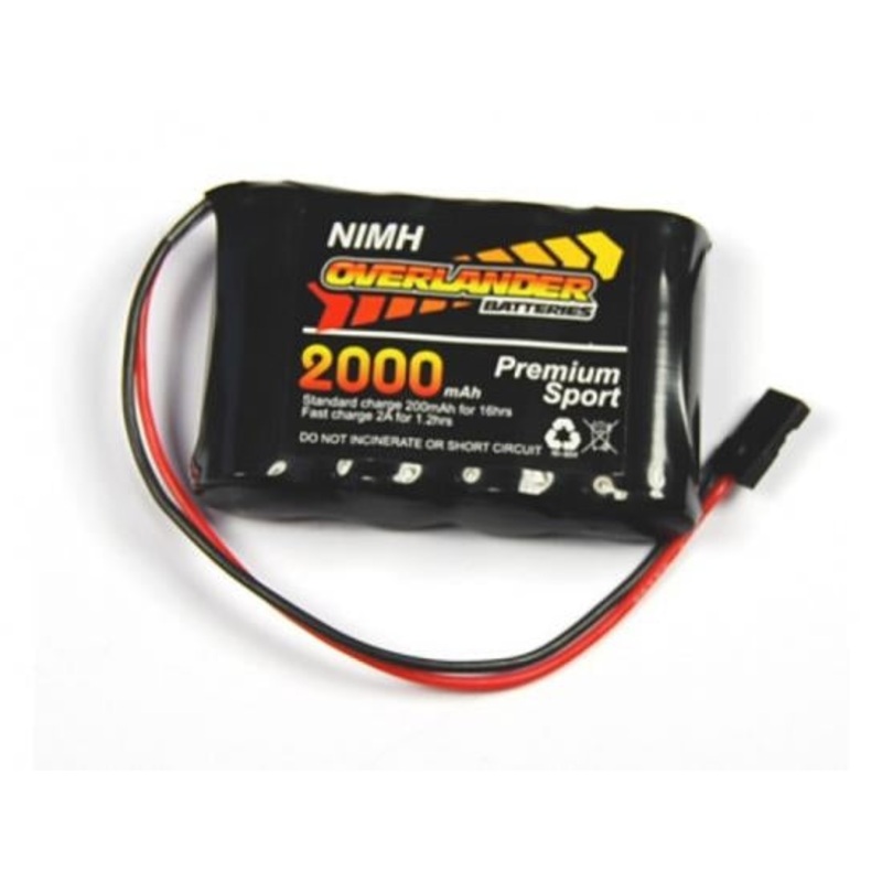 Overlander Nimh Battery Pack 4/5 AF 2000mah 4.8v RX Flat Premium Sport 1754