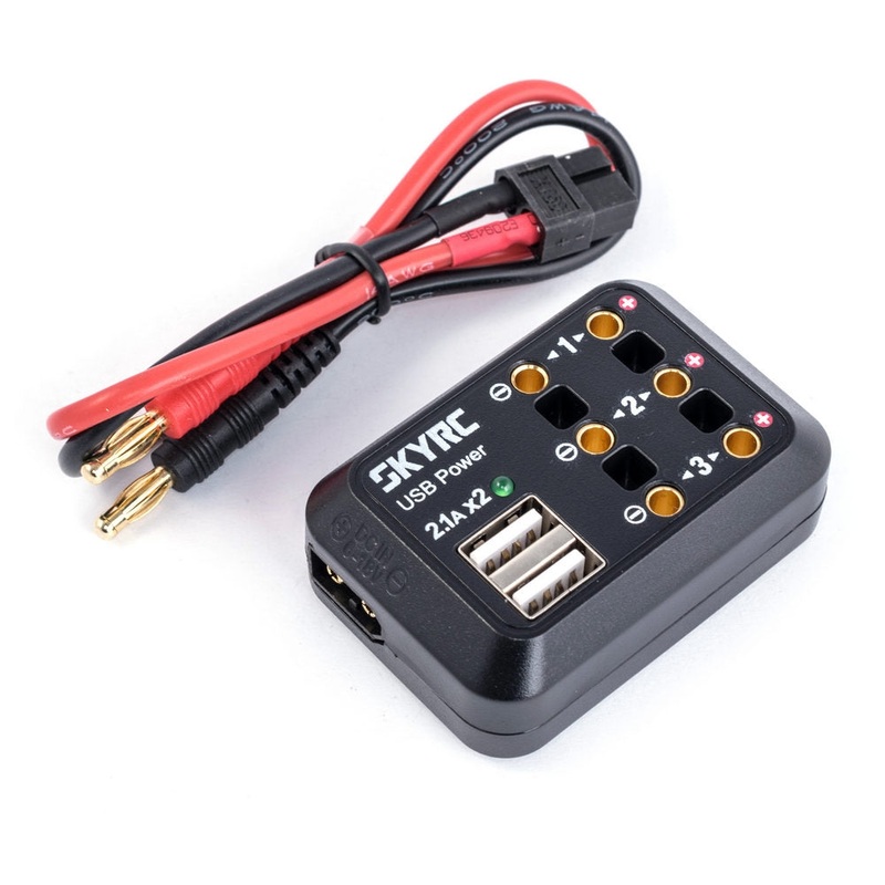 SkyRC 10A DC Power Distributor 3x DC Output + 2x USB – Banana Plug SK-600114-01