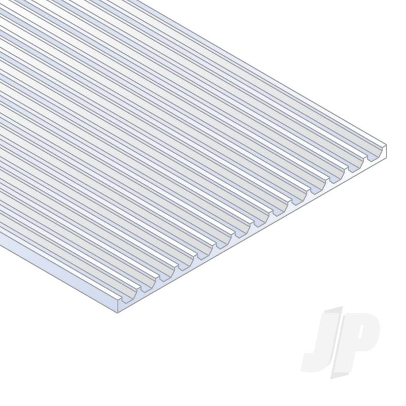 Evergreen 12x24in (30x60cm) Board & Batten Sheet .040in (1.0mm) Thick .100in Spacing (1 Sheet per pack) 14543