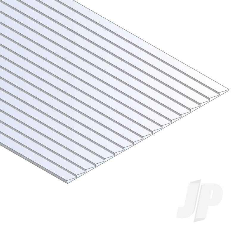 Evergreen 12x24in (30x60cm) Clapboard Siding Sheet .040in (1.0mm) Thick .080in Spacing (1 Sheet per pack) 14081