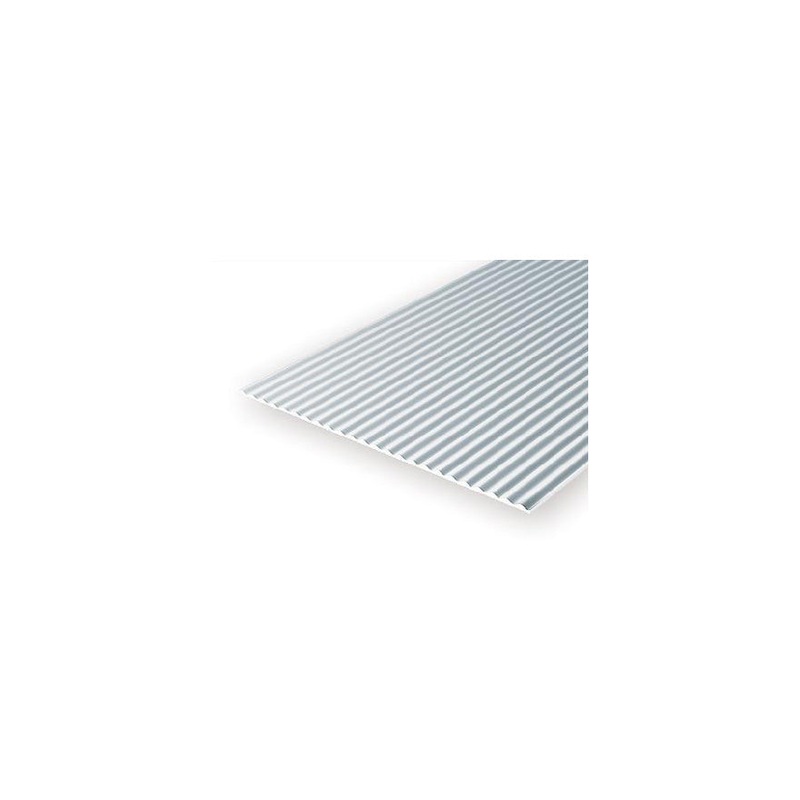 Evergreen 12x24in (30x60cm) Trapezoidal Corrugated Metal Siding Sheet .040in (1.0mm) Thick .060in Groove Spacing (1 sheet per pack) 14527
