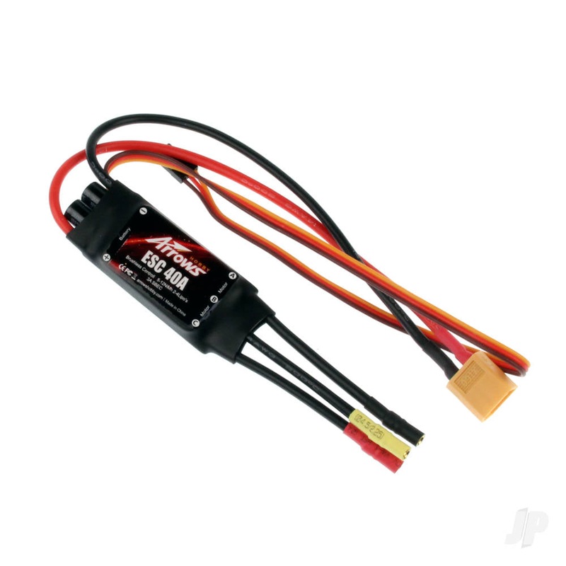 Arrows Hobby 40A ESC (200mm Input Cable)( P-47, P51,T-28, F8F) ARRESC40A