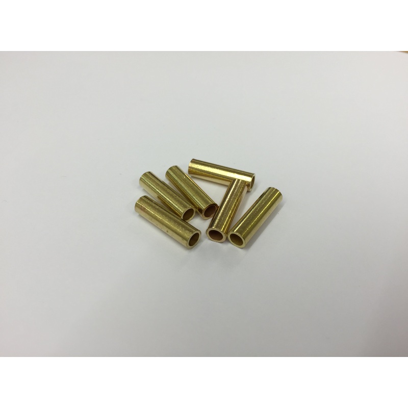 Crimping Ferrule for 1.5mm Nylon trace wire – Brass 6 Pack 3.65mm ID x 5mm OD