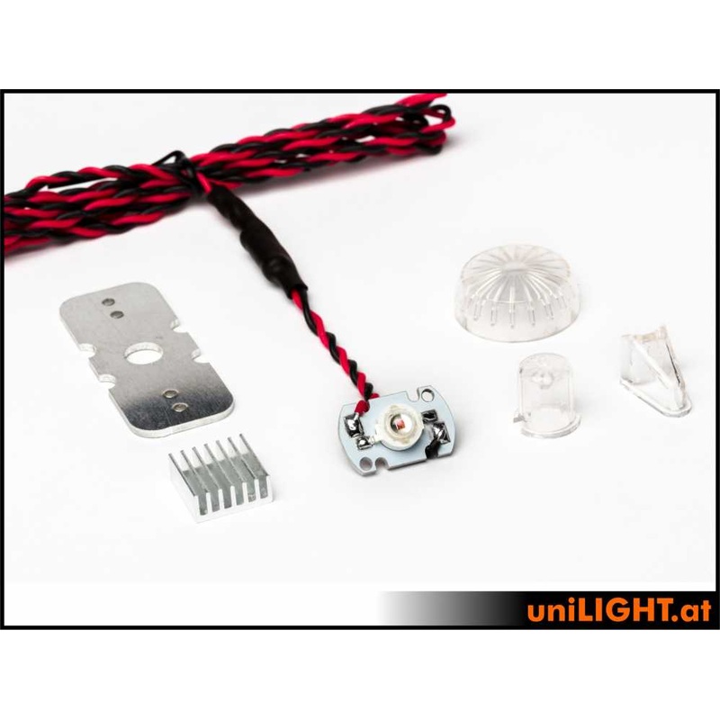 UniLight 10,24mm Round Strobe Light, 8W – Red