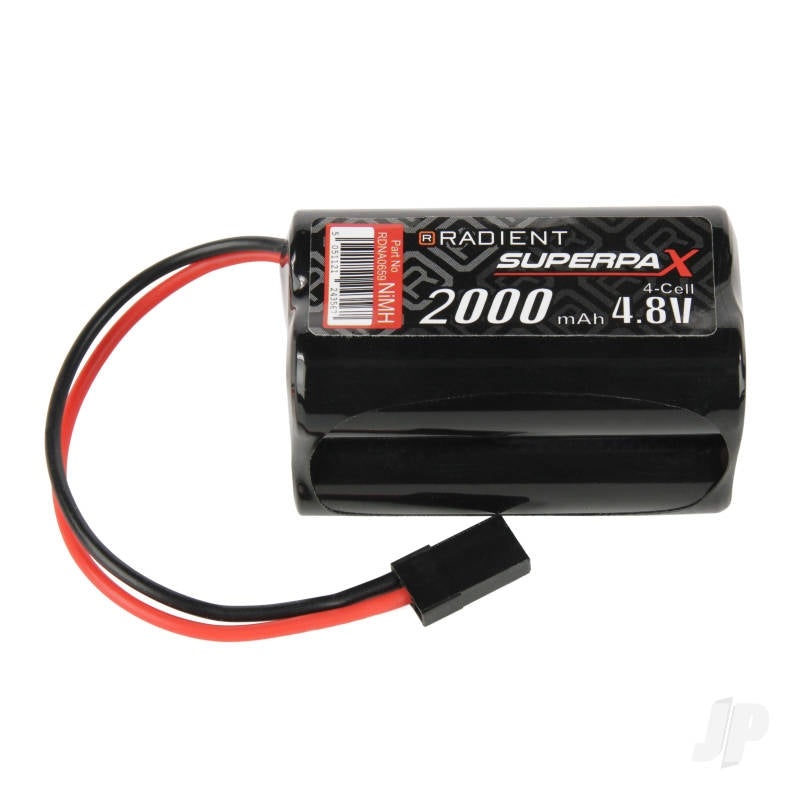 Radient NiMH 4.8V 2000mAh AA Square, Rx, JR RDNA0659