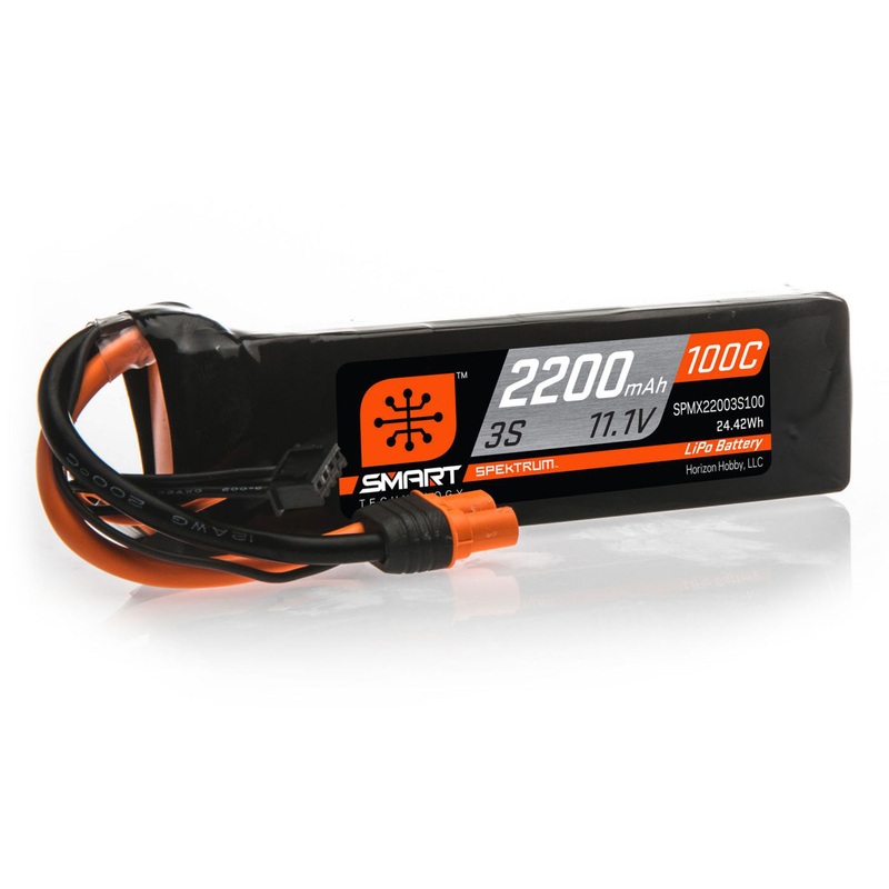 Spektrum 2200mAh 3S 11.1V 100C Smart LiPo Battery IC3 SPMX22003S100