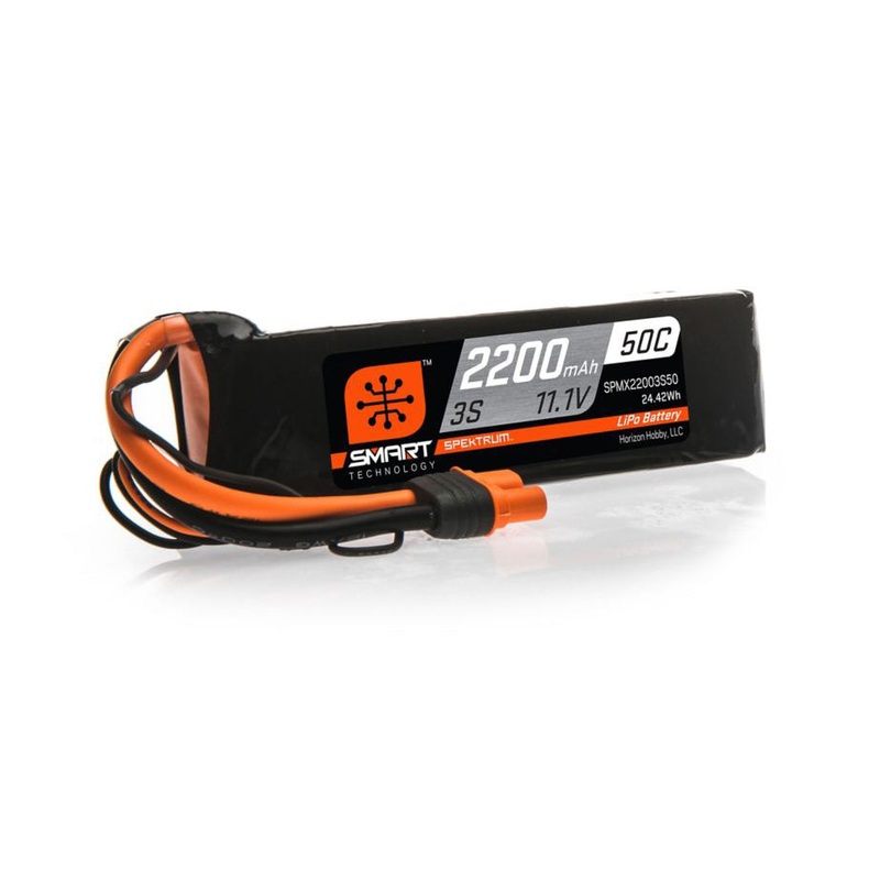 Spektrum 2200mAh 3S 11.1V 50C Smart LiPo Battery IC3 SPMX22003S50