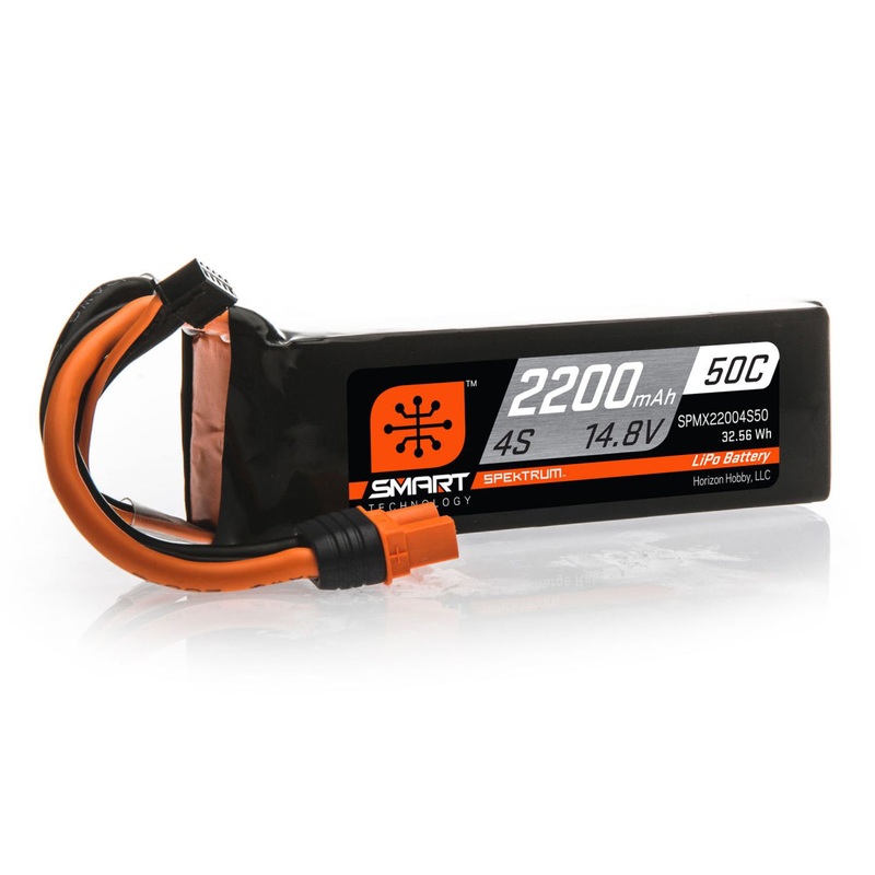 Spektrum 2200mAh 4S 14.8V 50C Smart LiPo Battery IC3 SPMX22004S50