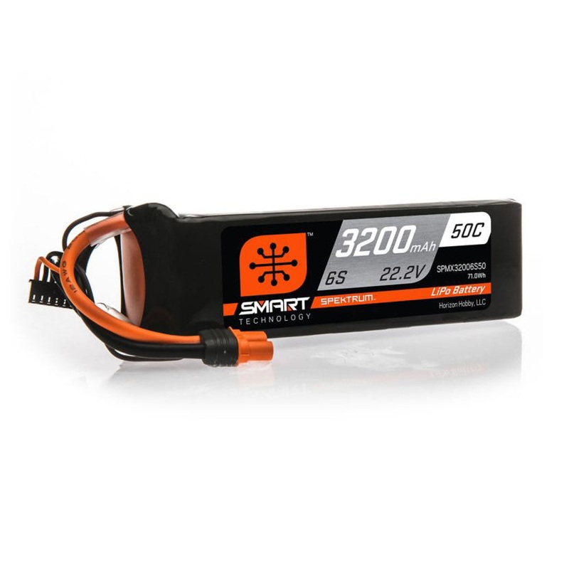 Spektrum 3200mAh 6S 22.2V 50C Smart LiPo Battery IC5 SPMX32006S50