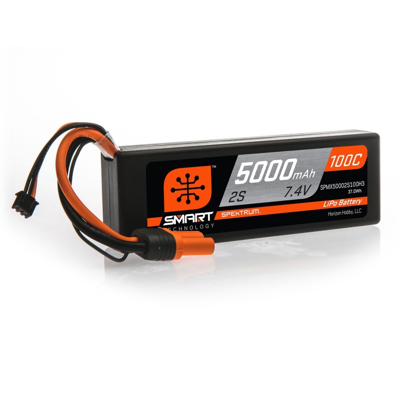 Spektrum 5000mAh 2S 7.4V 100C Smart LiPo Hardcase IC3 SPMX50002S100H3