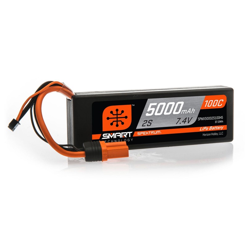 Spektrum 5000mAh 2S 7.4V 100C Smart LiPo Hardcase IC5 SPMX50002S100H5