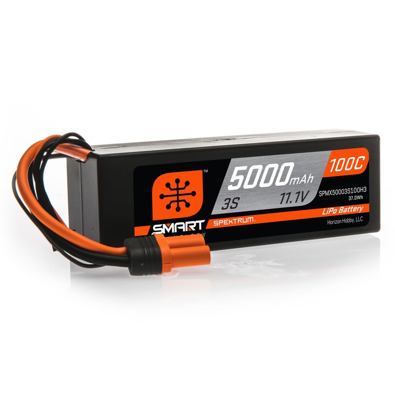 Spektrum 5000mAh 3S 11.1V 100C Smart LiPo Hardcase IC3 SPMX50003S100H3