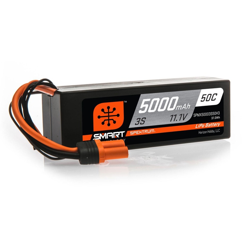 Spektrum 5000mAh 3S 11.1V 50C Smart LiPo Hardcase IC3 SPMX50003S50H3