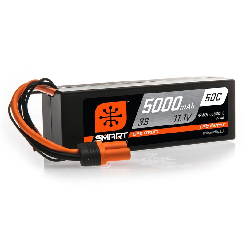 Spektrum 5000mAh 3S 11.1V 50C Smart LiPo Hardcase IC5 SPMX50003S50H5