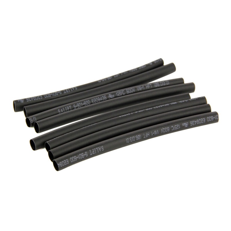 Radient Heat Shrink Tubing, 6.3mm x 100mm, 1/4x4in (8pcs) BLACK RDNA0616