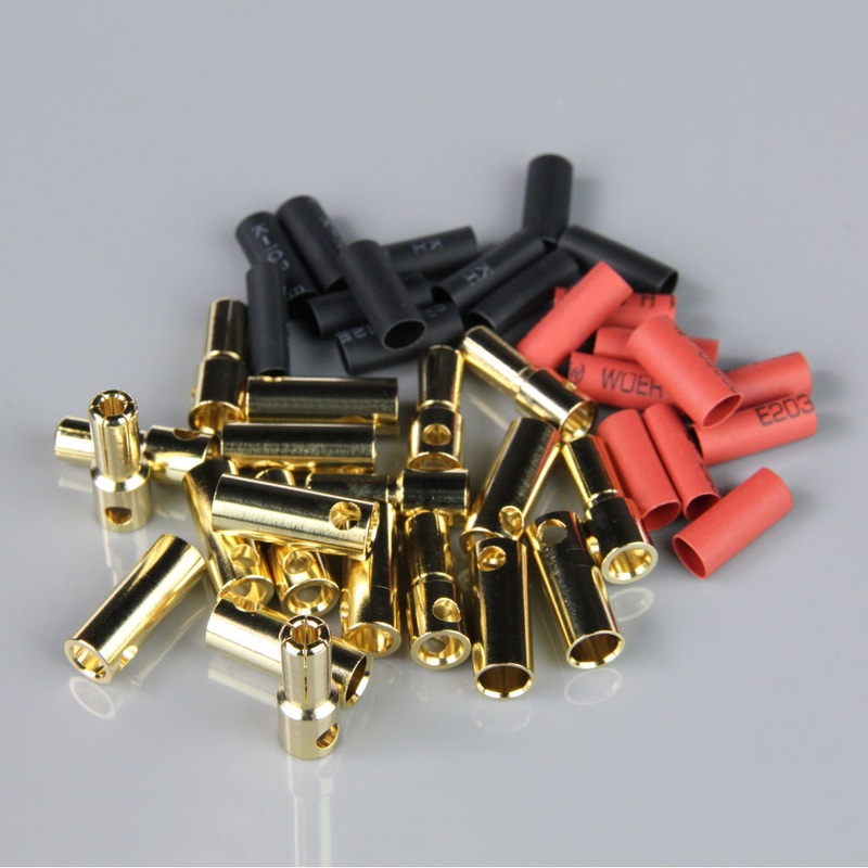 Radient 5.5mm Gold Connector Pairs including Heat Shrink (10 pairs) RDNAC010095