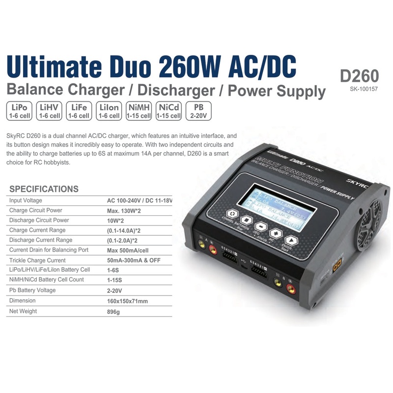 SkyRC D260 Ultimate Duo 260W AC/DC SK-100157