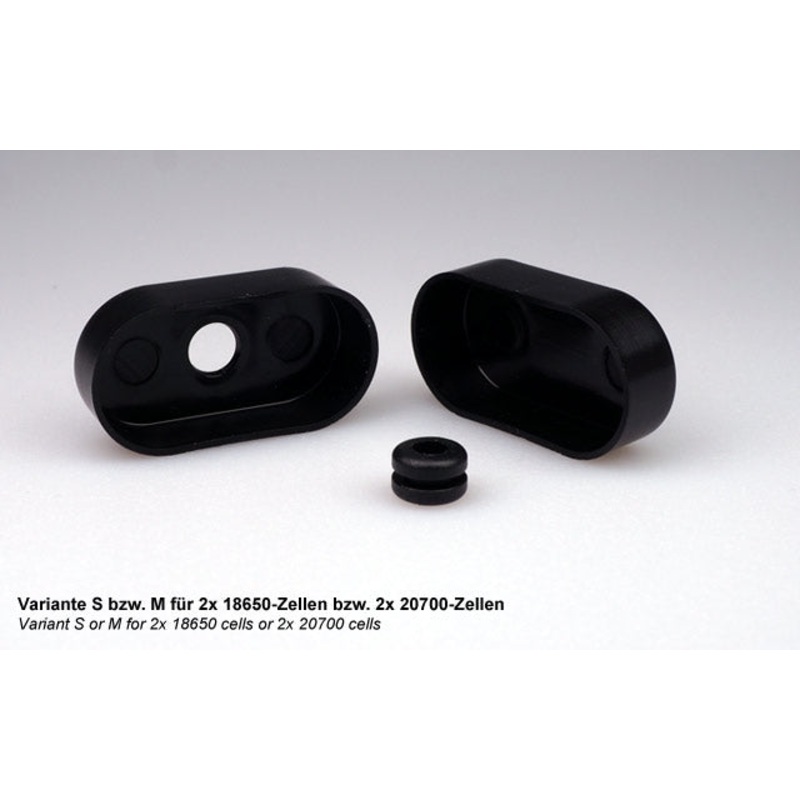 Battery End Caps S: Suitable for 2x 18650 cells from Emcotec A43100