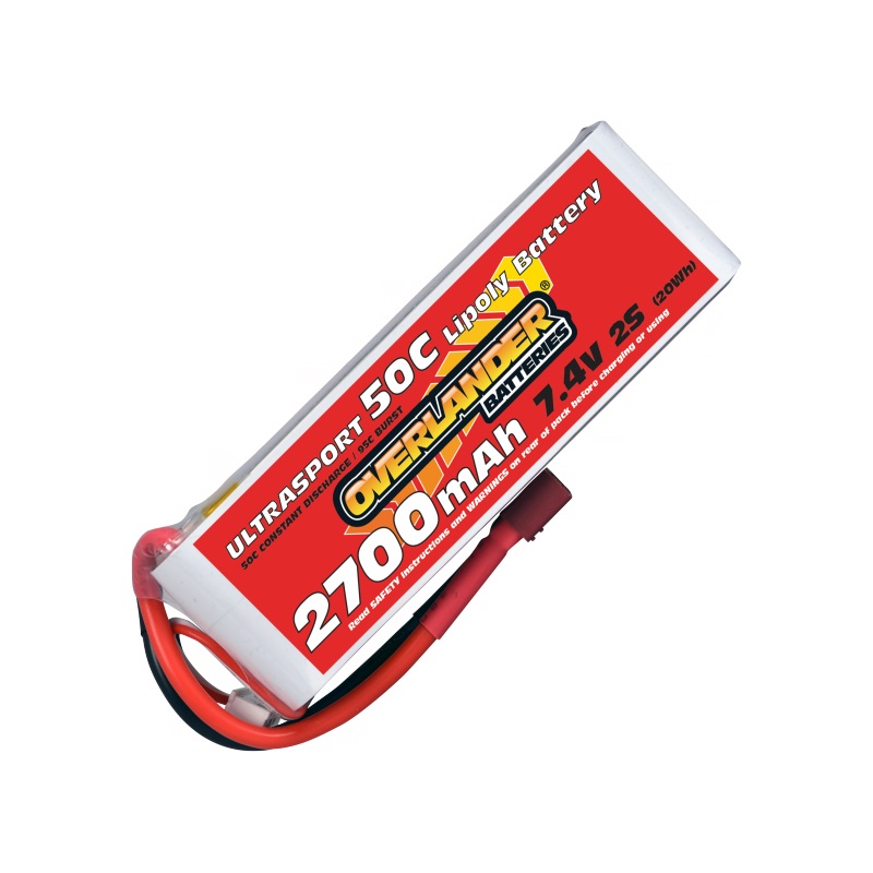 Overlander Ultrasport 2700mAh 2S 7.4v 50C LiPo Battery XT60 Yellow Connector 3149