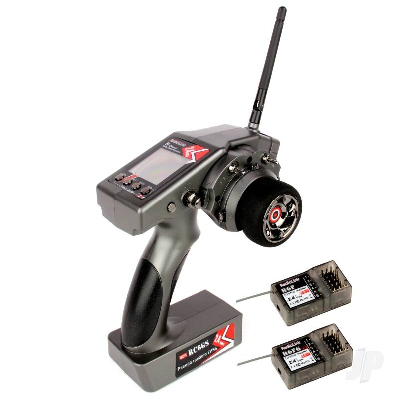 RadioLink RC6GS 2.4GHz 6-Channel Tx with 1x R6FG (Gyro Rx) and 1x R6F (Standard Rx) RLKT061000