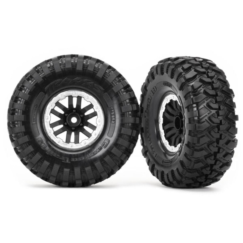 Traxxas Tires and wheels assembled glued (TRX-4 satin beadlock wheels Canyon Trail 1.9 tires) (1 Wheel) TRX8272X