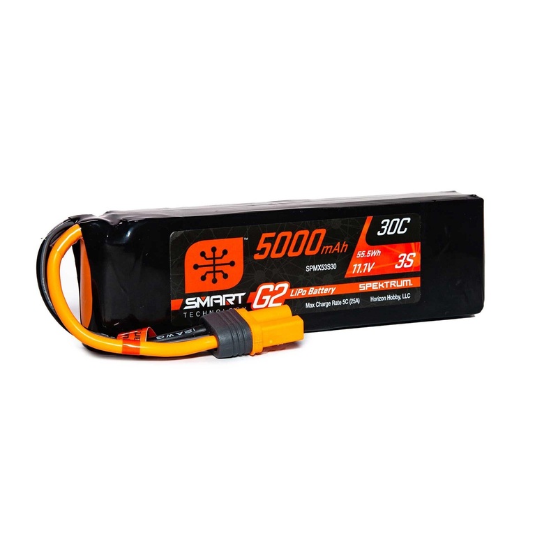Spektrum 11.1V 5000mAh 3S 30C Smart LiPo G2: IC5 SPMX53S30