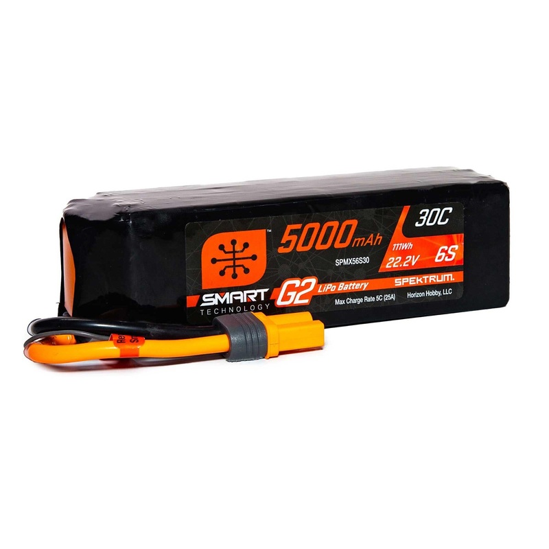Spektrum 22.2V 5000mAh 6S 30C Smart G2 LiPo Battery – IC5 SPMX56S30