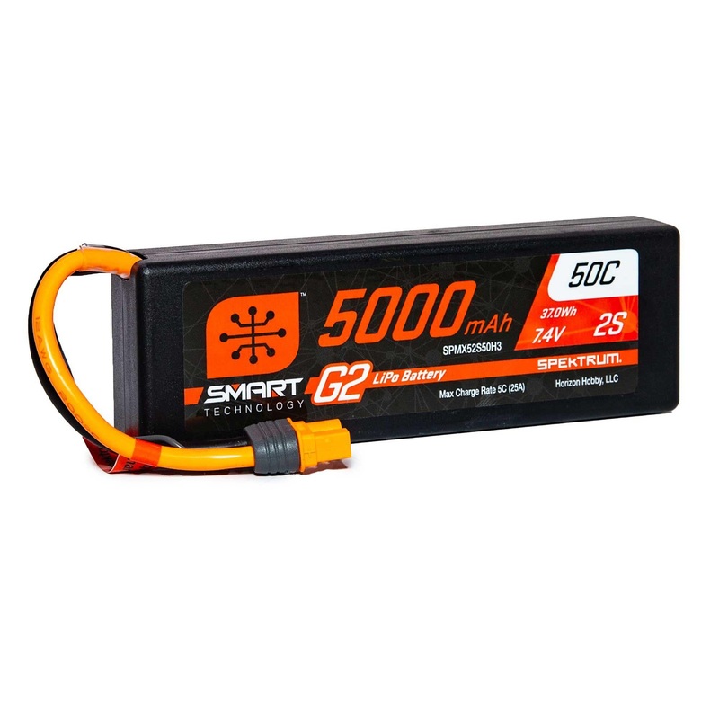 Spektrum 5000mAh 2S 7.4V SMART G2 50C IC3 SPMX52S50H3