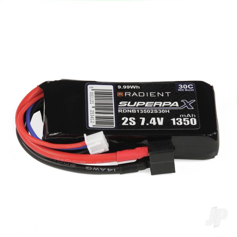 Radient LiPo 2S 1350mAh 7.4V 30C Deans (HCT) RDNB13502S30H