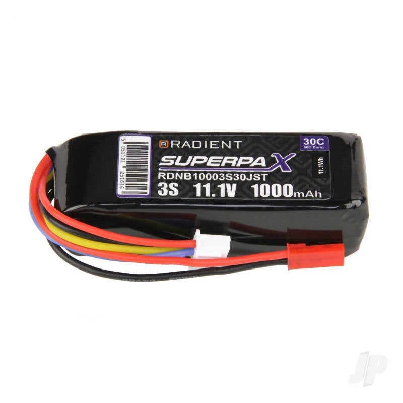 Radient LiPo 3S 1000mAh 11.1V 30C JST RDNB10003S30JST