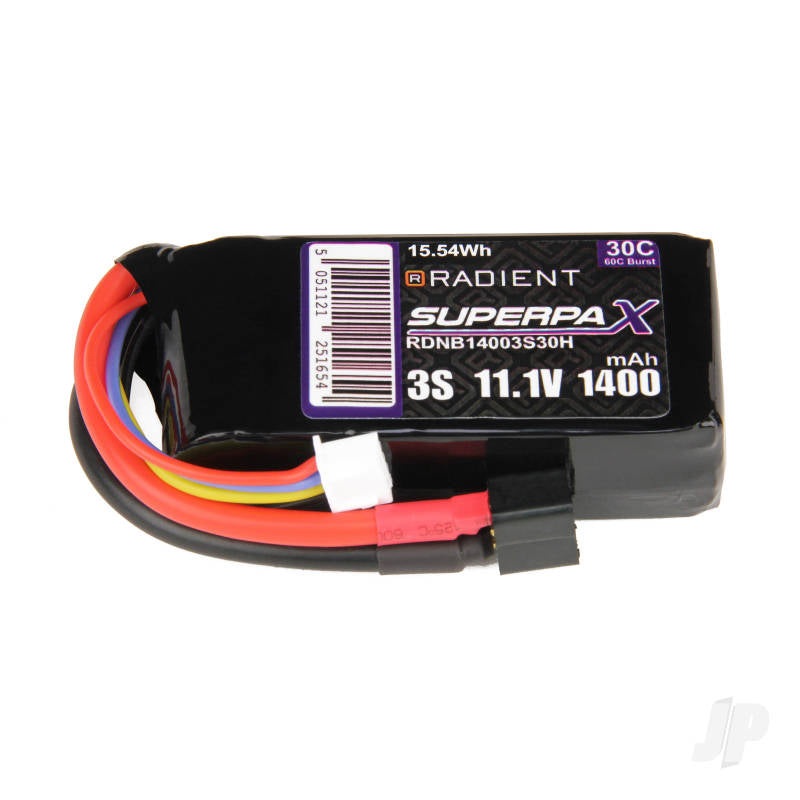 Radient LiPo 3S 1400mAh 11.1V 30C Deans (HCT) RDNB14003S30H