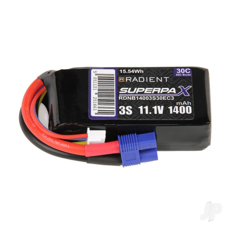 Radient LiPo 3S 1400mAh 11.1V 30C EC3 RDNB14003S30EC3