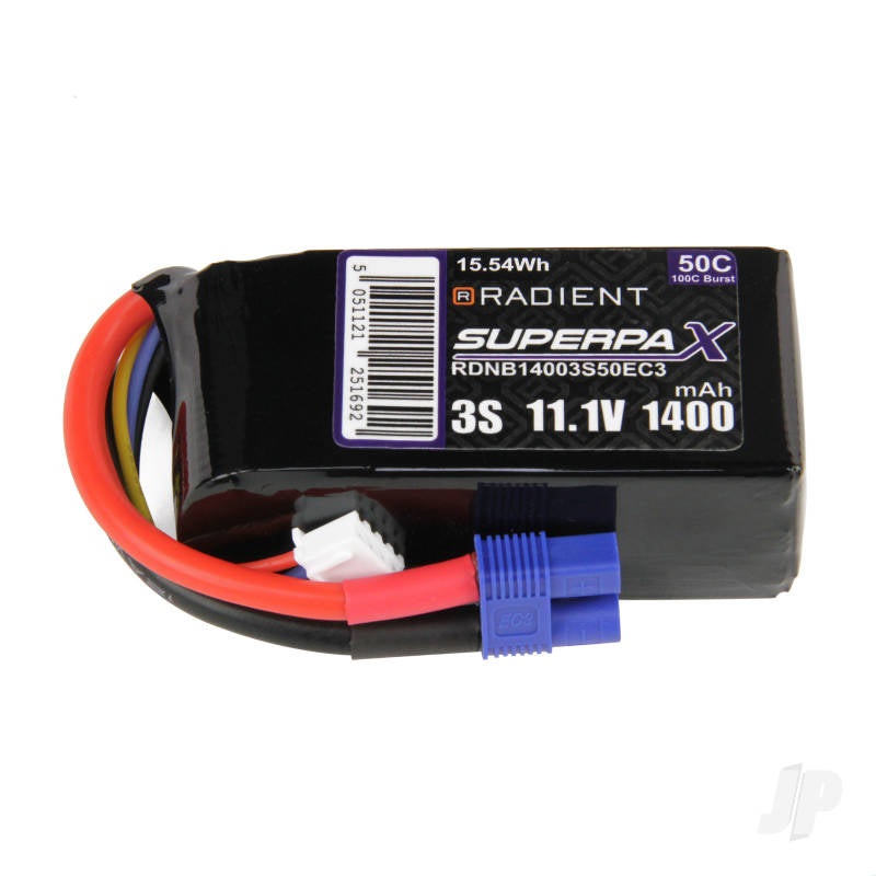 Radient LiPo 3S 1400mAh 11.1V 50C EC3 RDNB14003S50EC3