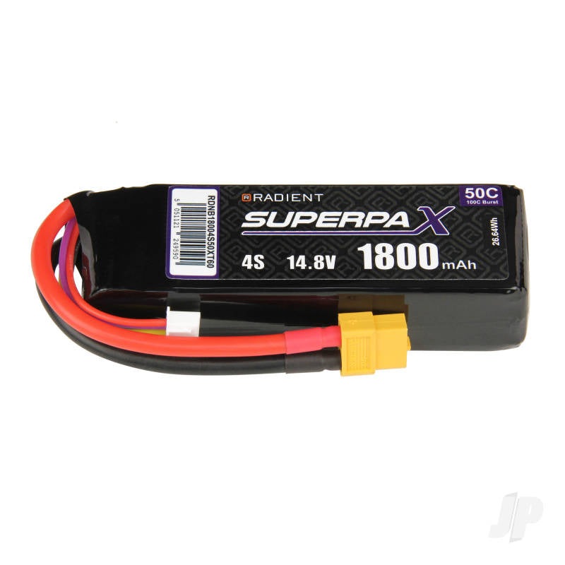 Radient LiPo 4S 1800mAh 14.8V 50C XT60 RDNB18004S50XT60