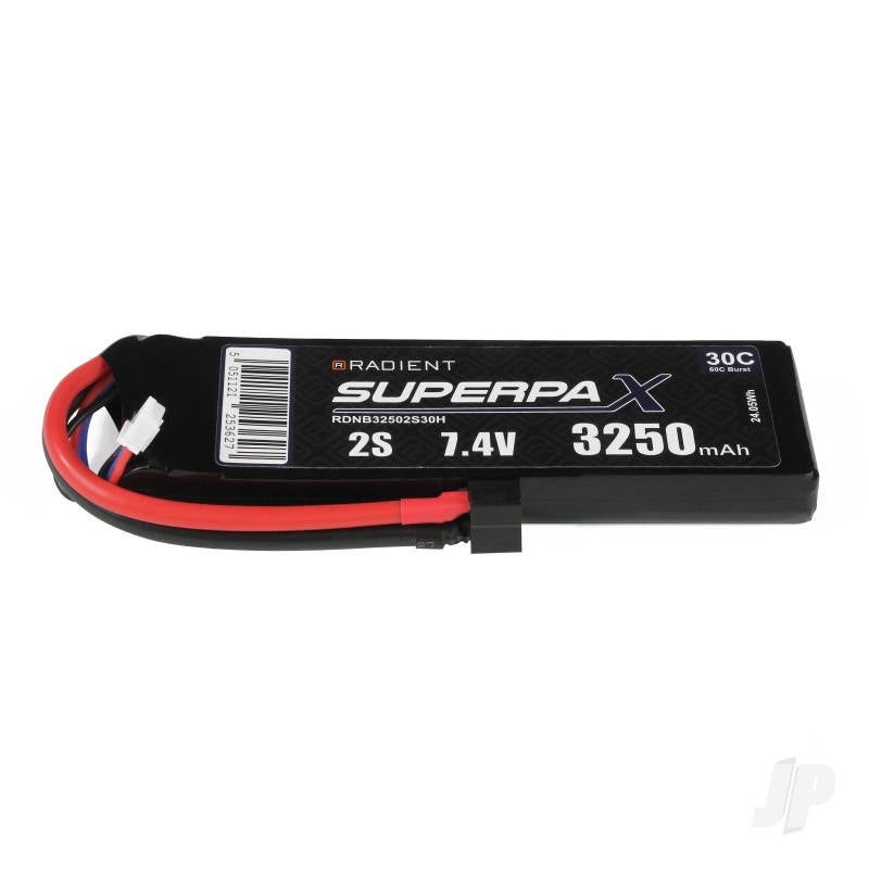 Radient LiPo 2S 3250mAh 7.4V 30C Deans (HCT) RDNB32502S30H