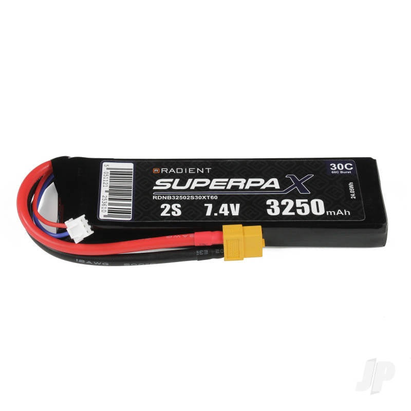 Radient LiPo 2S 3250mAh 7.4V 30C XT60 RDNB32502S30XT60