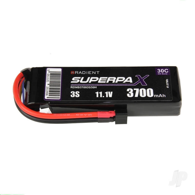 Radient LiPo 3S 3700mAh 11.1V 30C Deans (HCT) RDNB37003S30H