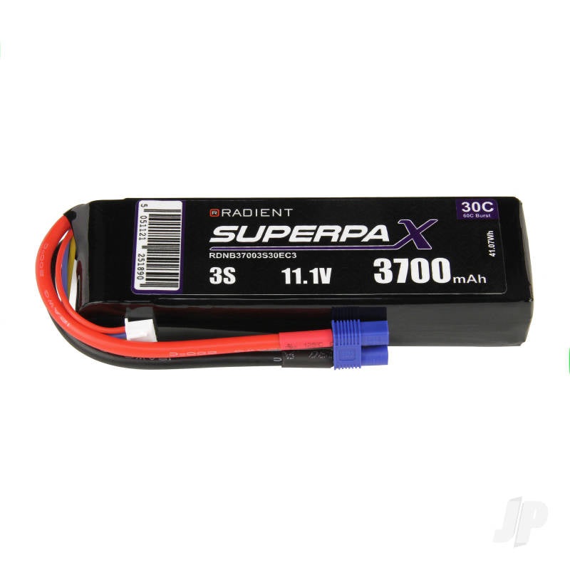 Radient LiPo 3S 3700mAh 11.1V 30C EC3 RDNB37003S30EC3